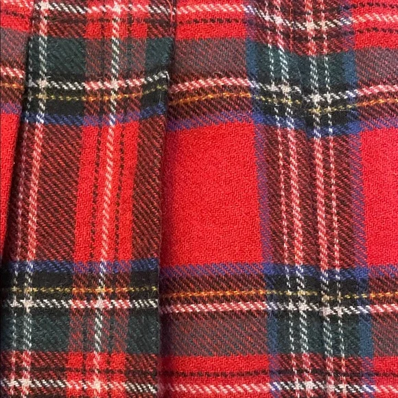 Vintage Red and Black Tartan Pleated A-Line Skirt Sz 13/14 - Picture 3 of 8